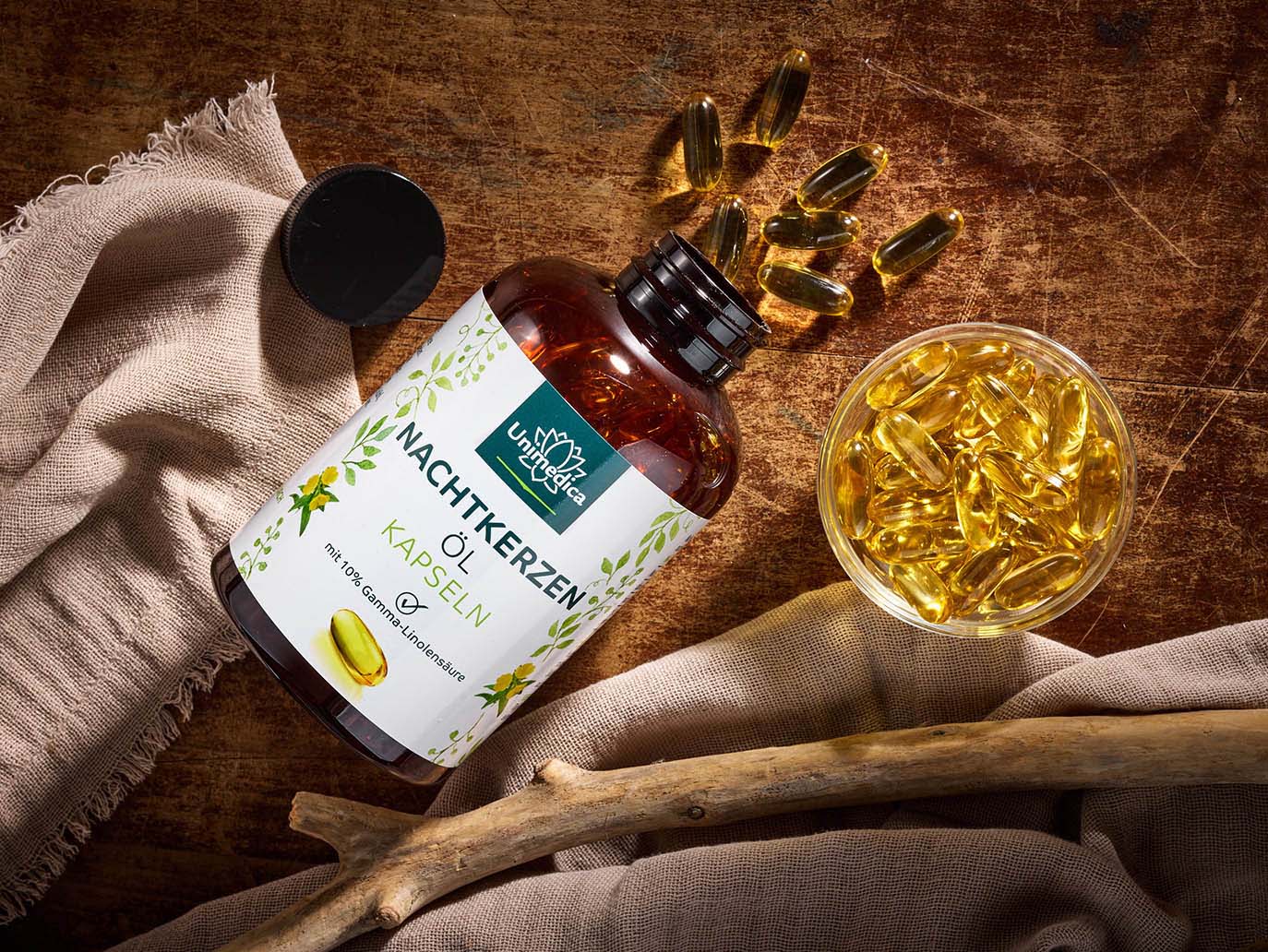 Evening primrose oil - 2,000 mg per daily dose (2 capsules) - with 10% gamma-linolenic acid - 200 softgel capsules - by Unimedica